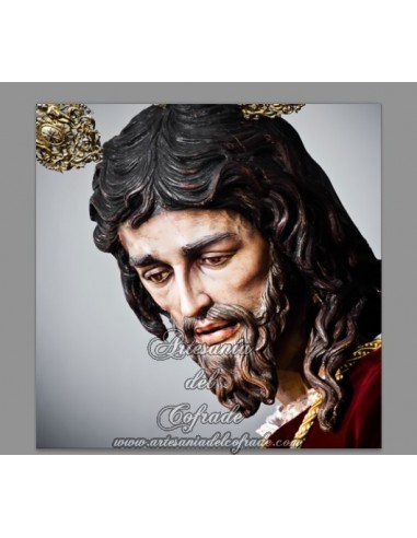 Azulejo cuadrado del Cristo de San Gonzalo con opción de acabado brillo o rústico.