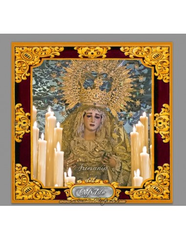 Azulejo cuadrado con la virgen de la Paz y Esperanza de Cordoba