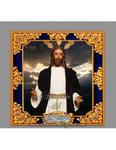 Azulejo cofrade cuadrado del Beso de Judas, obra de Castillo Lastrucci.