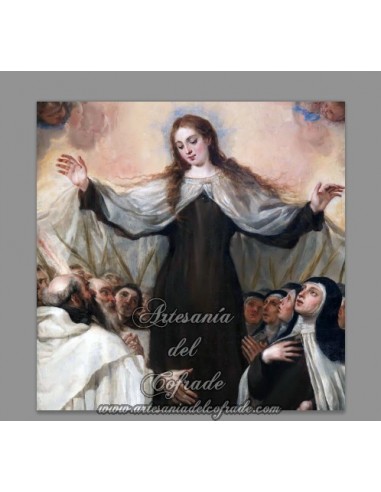 Precioso azulejo cuadrado de la Virgen del Carmen