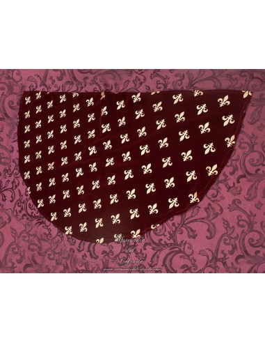 Manto terciopelo rojo con flor de lis dorado para Virgen de 55 ctm