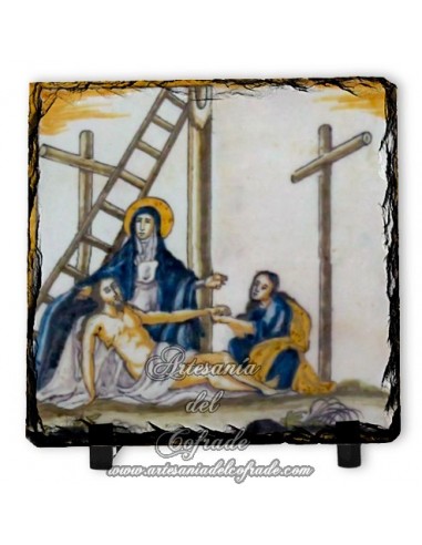 Pizarra 10x10 con escena de la Piedad