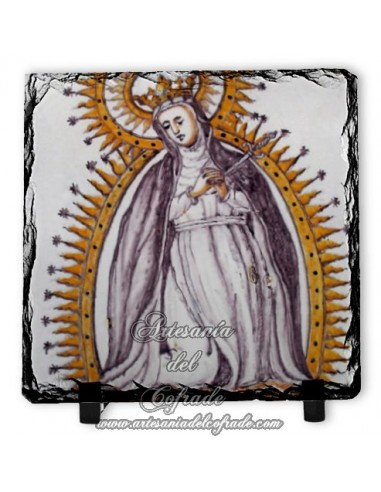 Pizarra cuadrada con virgen del Mayor Dolor