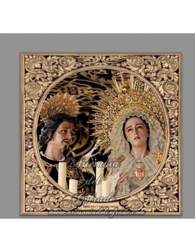 Azulejo cuadrado de la Virgen de los Dolores y Misericordia de Sevilla.