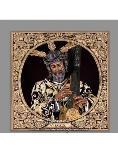 Azulejo cuadrado con la imagen de Nuestro Padre Jesús de la Salud de los Gitanos.