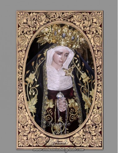 Azulejo rectangular de la Virgen del Amor Doloroso (Hermandad de Pasión , Málaga)