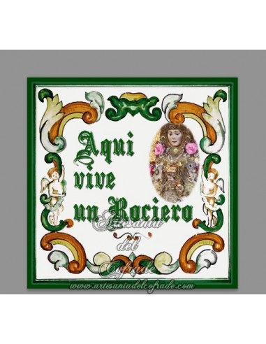 Azulejo cuadrado Aquí vive un rociero.mod2