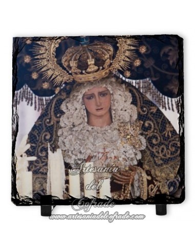 Bonita pizarra cuadrada de la Virgen de la Hiniesta de Sevilla