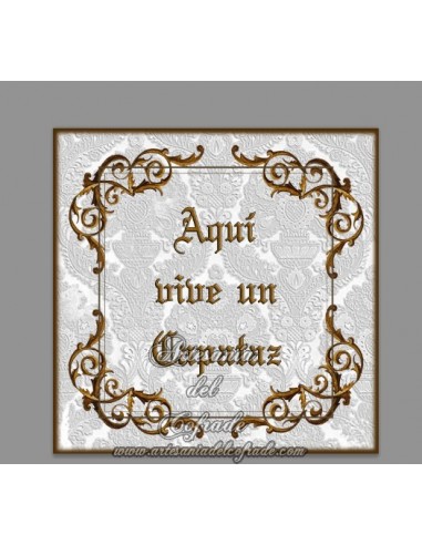 Azulejo cuadradado Aqui vive un capataz