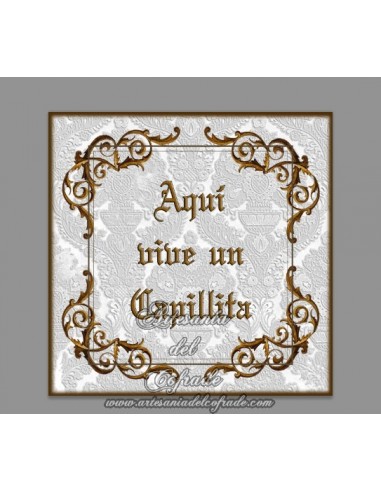 Azulejo Aqui vive un capillita