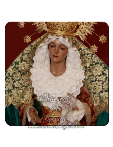 Imán cuadrado de  plastico de la Virgen de la Esperanza de Malaga