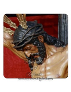 Imán cuadrado de  plastico del Cristo del Cristo de la Lanzada de Sevilla