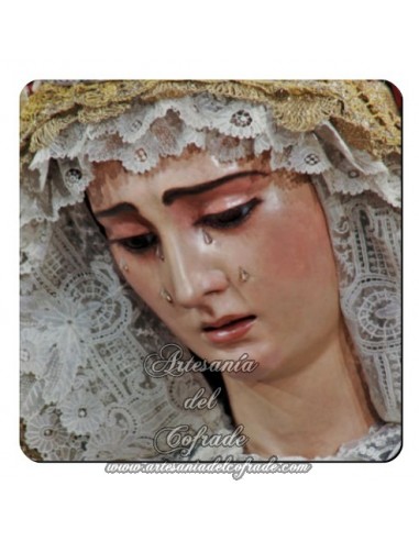Imán cuadrado de  plástico de la Virgen del Buen Fin (La Lanzada,Sevilla)