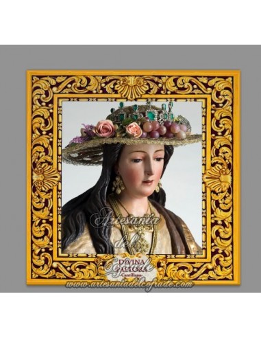 Azulejo cuadrado de la Divina Pastora de Cantillana