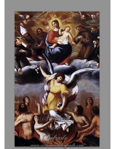 Se vende azulejo rectangular con motivos de las Ánimas del Purgatorio - Tienda de azulejos religiosos