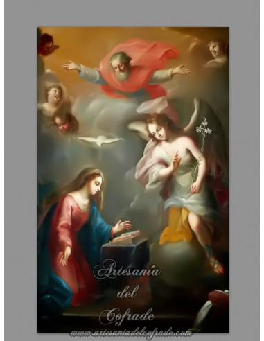 Azulejo rectangular de la Anunciación de María