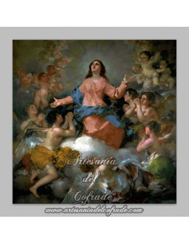 Azulejo cuadrado con la Asunción de la VIrgen Maria
