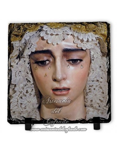 Baldosa de pizarra cuadrada de la Virgen de la Salud (San Gonzalo,Sevilla)