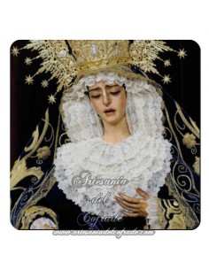 Imán cuadrado de  plastico de la Virgen de la Encarnación de San Benito (Sevilla)