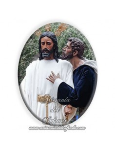 Azulejo ovalado 6x8 ctm del Cristo del Beso de Judas de Sevilla