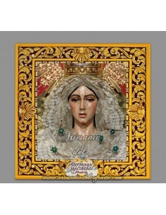 Azulejo cuadrado de la Virgen Esperanza Macarena de Madrid