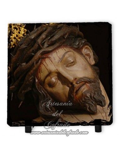 Baldosa de pizarra cuadrada del Cristo de la Salud (San Bernardo, Sevilla)