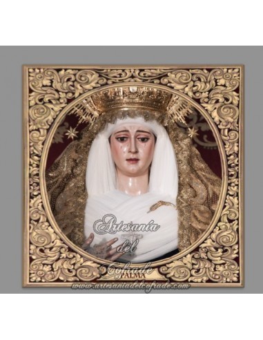 Azulejo cuadrado de la Virgen de la Palma de Sevilla