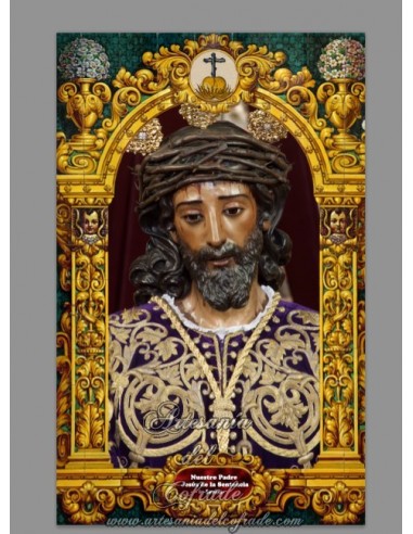 Azulejo rectangular del Cristo de la Sentencia de Sevilla