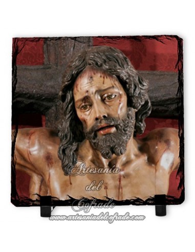Baldosa de pizarra cuadrada del Cristo de la Sed de Sevilla