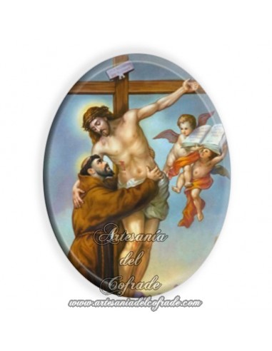 Azulejo ovalado 6x8 ctm del abrazo de San Francisco