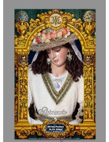 Azulejo rectangular de la Divina Pastora de San Antonio (Sevilla)