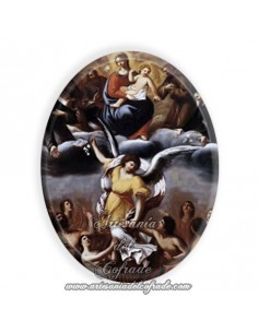 Azulejo ovalado 6x8 ctm con las Almas del Purgatorio