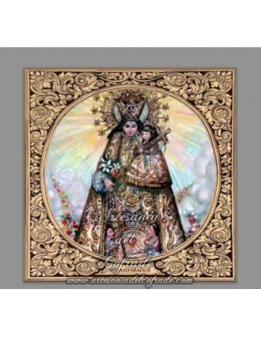 Azulejo cuadrado de la Virgen de los Desamparados
