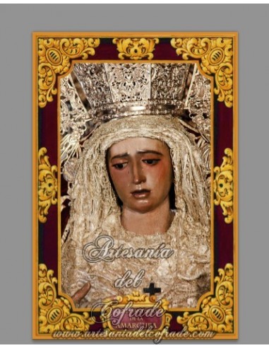 Azulejo rectangular de la Virgen de la Amargura de Sevilla