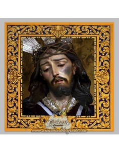 Azulejo cuadrado del Cristo del Rescate de Granada.
