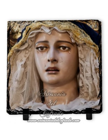 Baldosa de pizarra cuadrada de la virgen de la Concepción de Sevilla