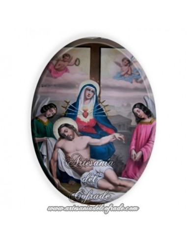 Azulejo ovalado 6x8 ctm de la Virgen de la Piedad