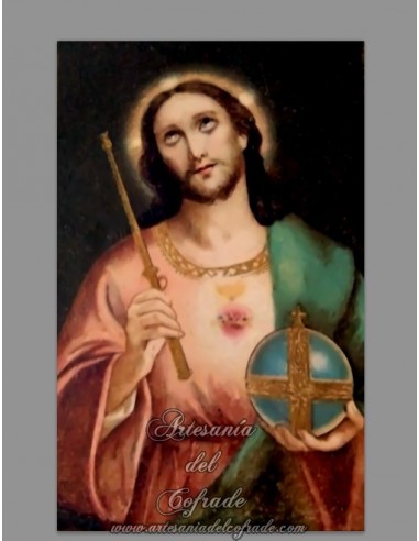 Azulejo rectangular del Sagrado Corazón de Jesús Rey del Universo
