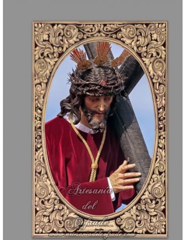 Azulejo rectangular del Nazareno de la Salud y Clemencia de Sevilla (Padre Pío)