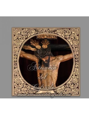Azulejo cuadrado del Santísimo Cristo de la Salud de Sevilla (La Carreteria)