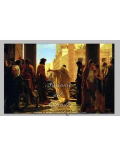 Precioso azulejo rectangular de la Presentación de Jesús al pueblo.