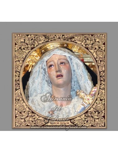Azulejo cuadrado de Nuestra Señora del Mayor Dolor de Cordoba (Hermandad del Calvario)