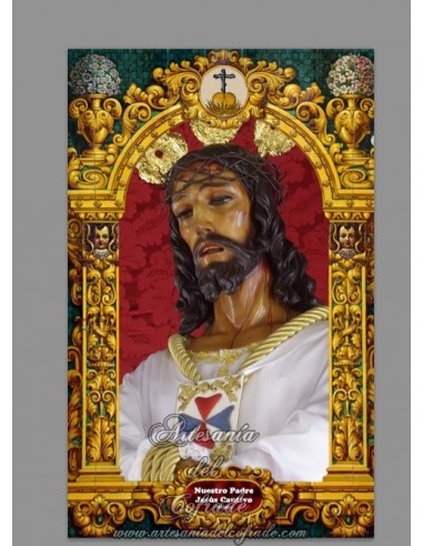Azulejo rectangular de Nuestro Padre Jesús Cautivo de Málaga