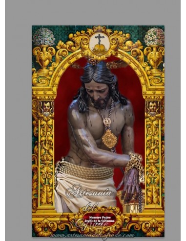 Azulejo rectangular de Nuestro Padre Jesús de la Columna de Málaga