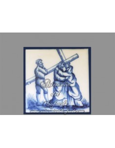 En venta azulejo cuadrado con momento de la Pasión de Cristo.REF:004