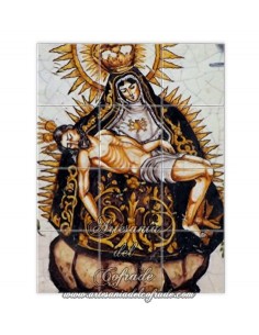 Se vende Retablo Cerámico de 12 azulejos de la Virgen de las Angustias-vintage