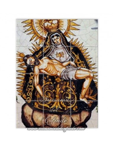 Se vende Retablo Cerámico de 12 azulejos de la Virgen de las Angustias-vintage