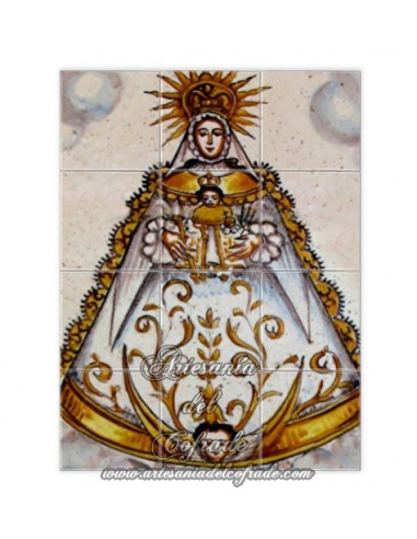 En venta mosaico de 12 azulejos de la Virgen del Rocio (Patrona de Almonte) -Tienda Cofrade