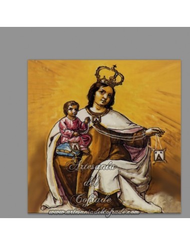 Se vende este azulejo cuadrado de la Virgen del Carmen