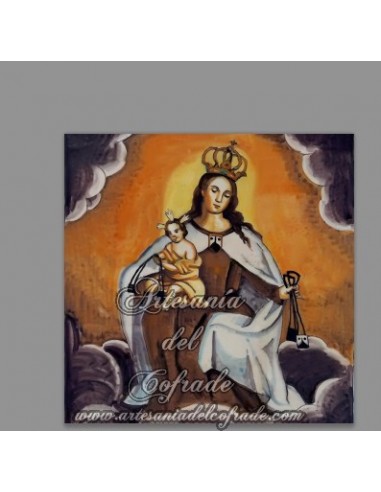 Se vende azulejo cuadrado con la Virgen del Carmen - Tienda de Articulos Religiosos